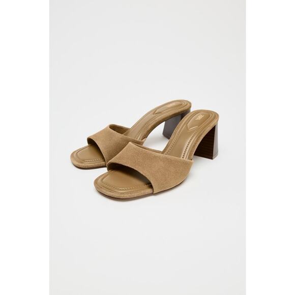 Zara Suede Heeled Sandals - 9 - Picture 4 of 8